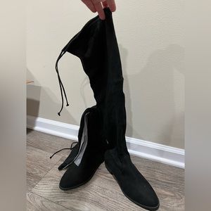 Over the knee, mid thigh suede boots